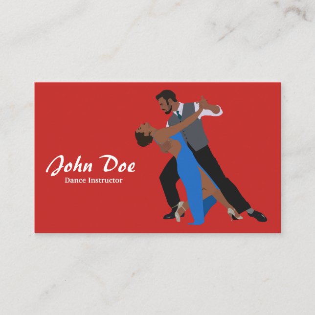 Tarjeta de visita latina para instructores de danz (Anverso)