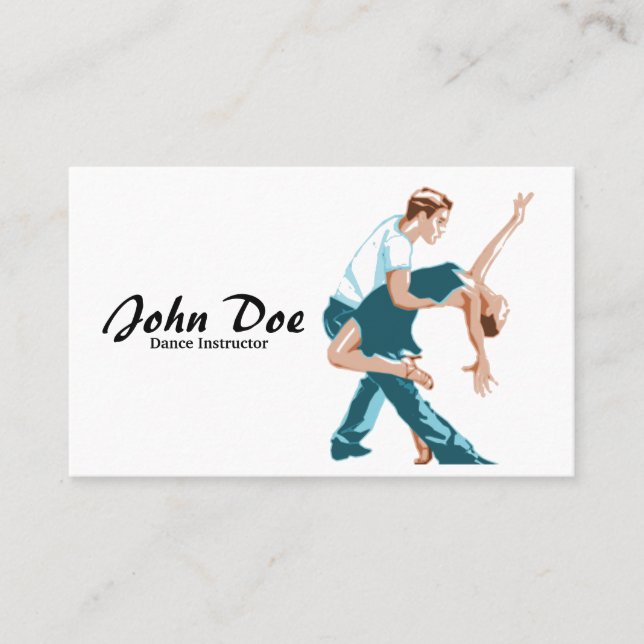 Tarjeta de visita latina para instructores de danz (Anverso)