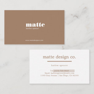 Tarjeta De Visita Latte   Profesional Minimalista elegante y moderno