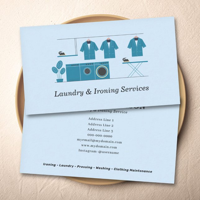 Tarjeta De Visita Laundry & Ironing Services (Laundry & Ironing Services Business Card)