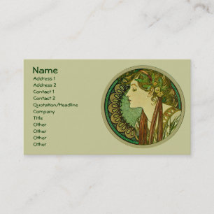 Tarjeta De Visita Laurel, arte Nouveau del vintage de Alfonso Mucha