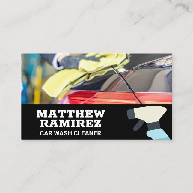 Tarjeta De Visita Lavado automático | Botella de pulverización (Anverso)