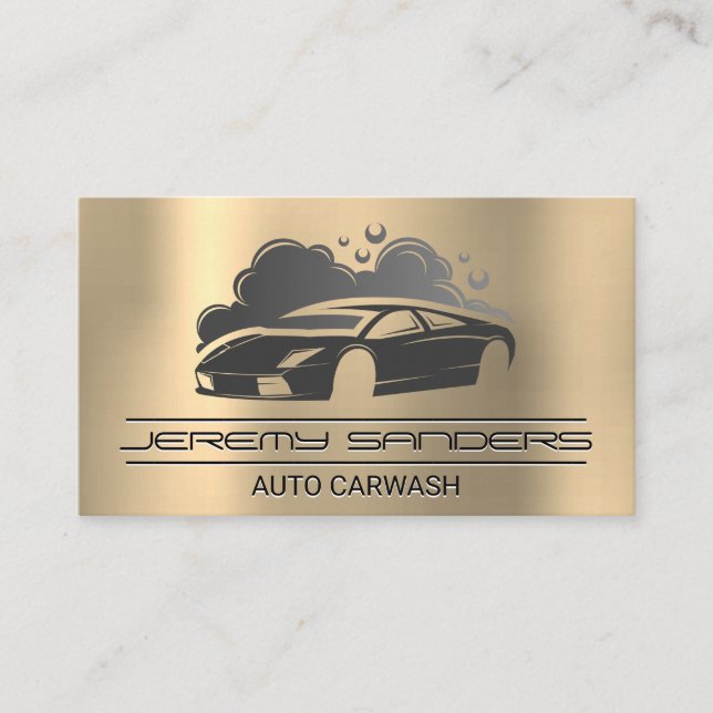 Tarjeta De Visita Lavado automático de coche deportivo (Anverso)