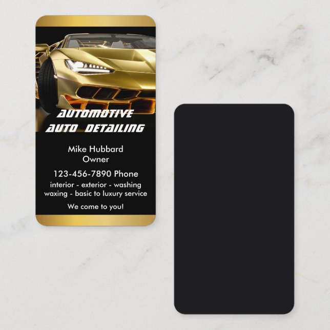 Tarjeta De Visita Lavado automático de coches Auto Detailing Stripe  (Anverso / Reverso)