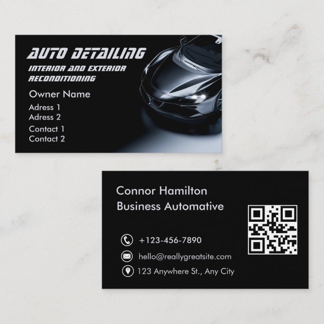 Tarjeta De Visita Lavado automático de coches Desactivación automáti (Anverso / Reverso)