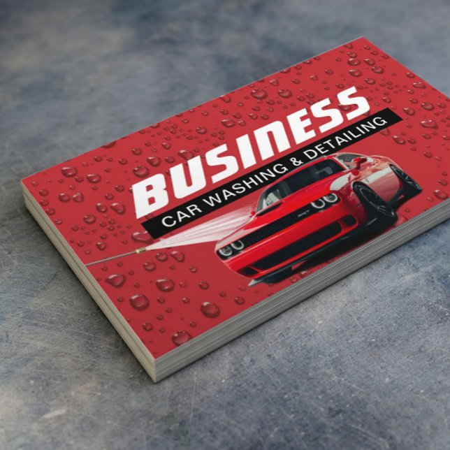 Tarjeta De Visita Lavado automático de coches Lavado de luz rojo mod (Subido por el creador)