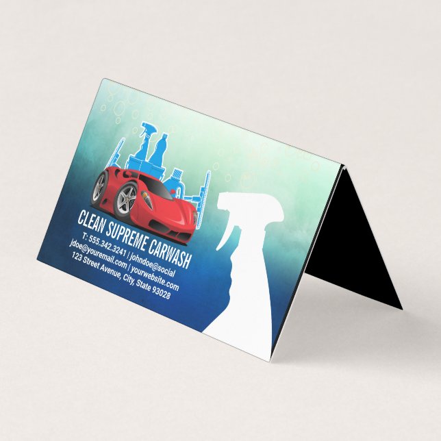 Tarjeta De Visita Lavado automático de coches | Suministros de limpi (Anverso)