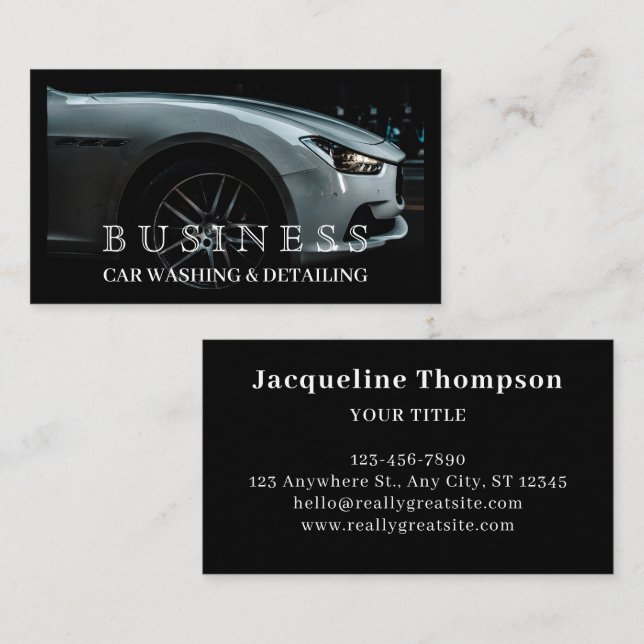 Tarjeta De Visita Lavado automático de coches y desconexión automáti (Anverso / Reverso)