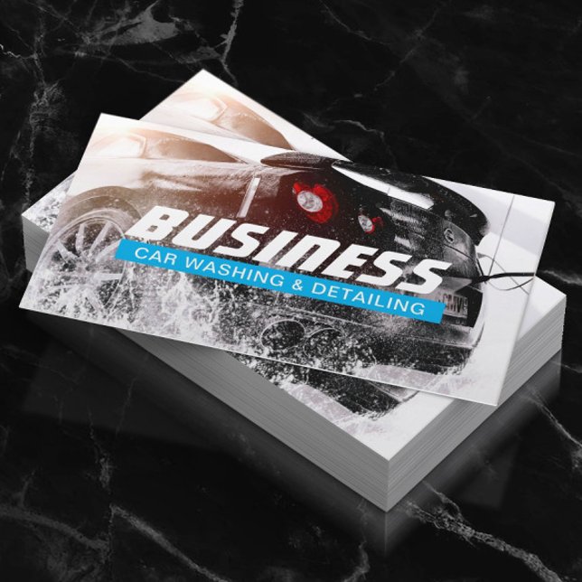 Tarjeta De Visita Lavado automático de coches y luz de desactivación (Subido por el creador)