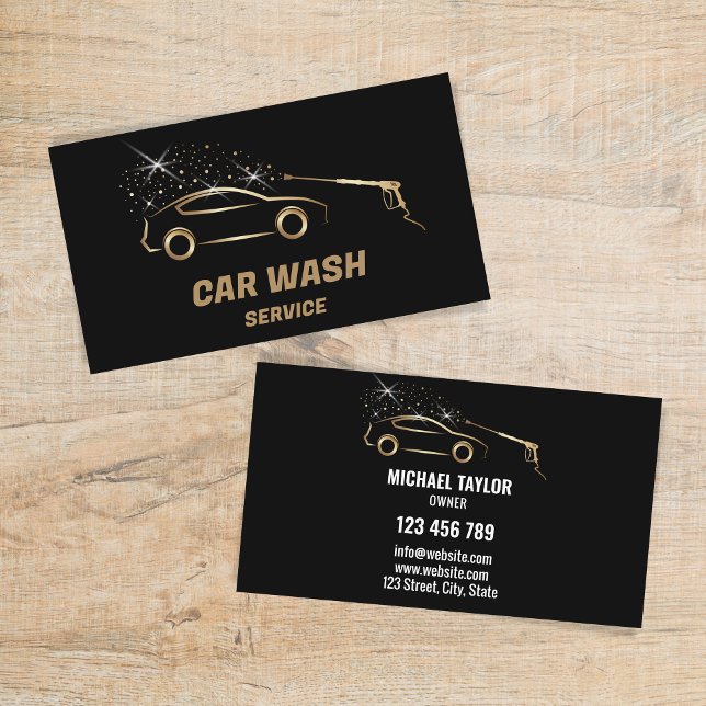 Tarjeta De Visita Lavado automático de la presión del servicio de la (Car Wash Logo is designed by Savanamm)