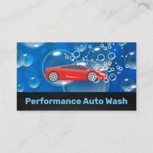 Tarjeta De Visita Lavado automático del coche de los deportes rojos 