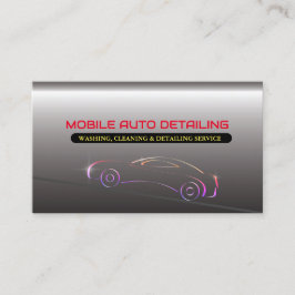 Tarjeta De Visita Lavado automático móvil, limpieza y plata de desco