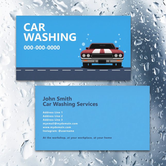 Tarjeta De Visita Lavado de Autos (Car Washing Business Card)
