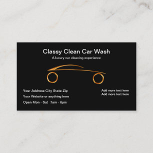 Tarjeta De Visita Lavado de Autos Moderno y Elegante