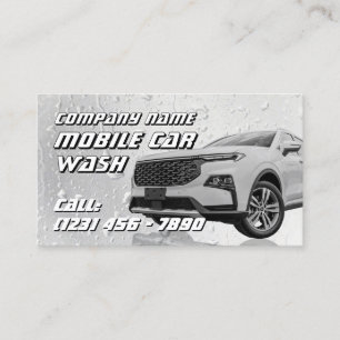 Tarjeta De Visita Lavado de coche automotriz con superficie húmeda f