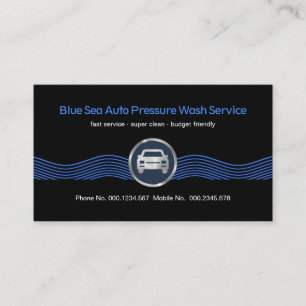 Tarjeta De Visita Lavado de coche con agua azul