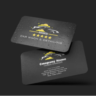 Tarjeta De Visita Lavado de coche y detailing profesional Agua negra