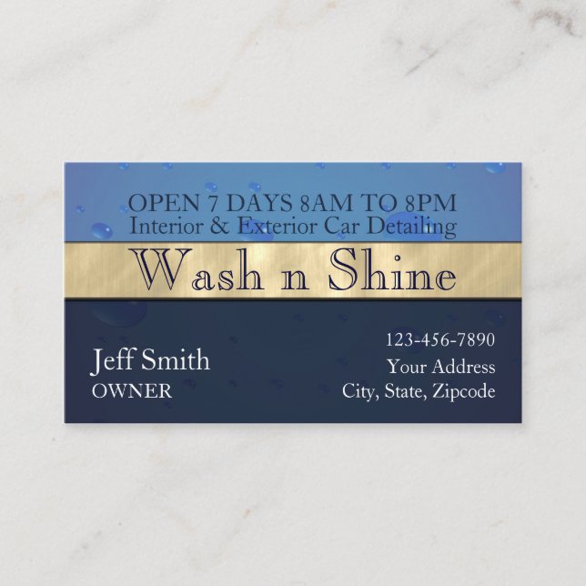 Tarjeta De Visita Lavado de coches (Anverso)