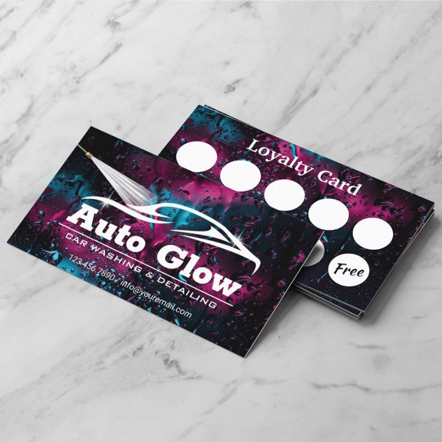 Tarjeta De Visita Lavado de coches Automático Detailing Lealtad de L (Subido por el creador)