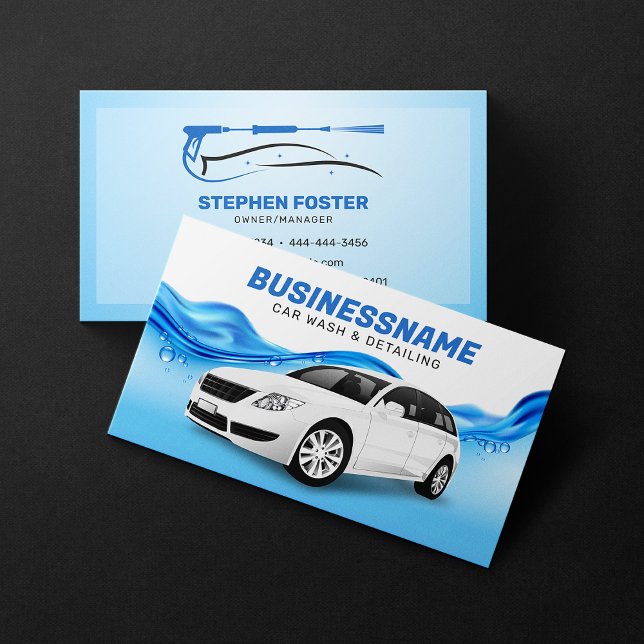Tarjeta De Visita Lavado de coches Automoción Desencadenado de coche (Subido por el creador)