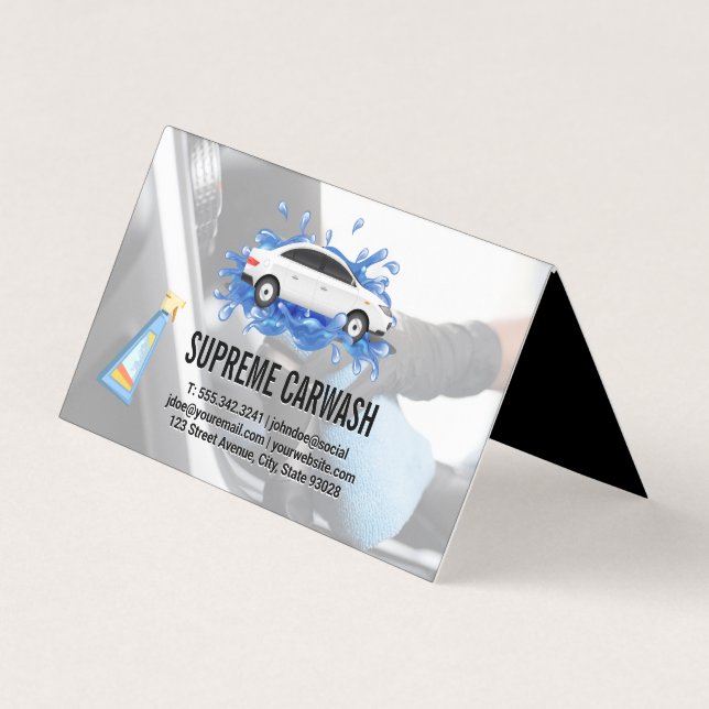 Tarjeta De Visita Lavado de coches | Desactivación automática de la  (Anverso)