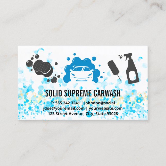 Tarjeta De Visita Lavado de coches | Herramientas de limpieza | Soap (Anverso)