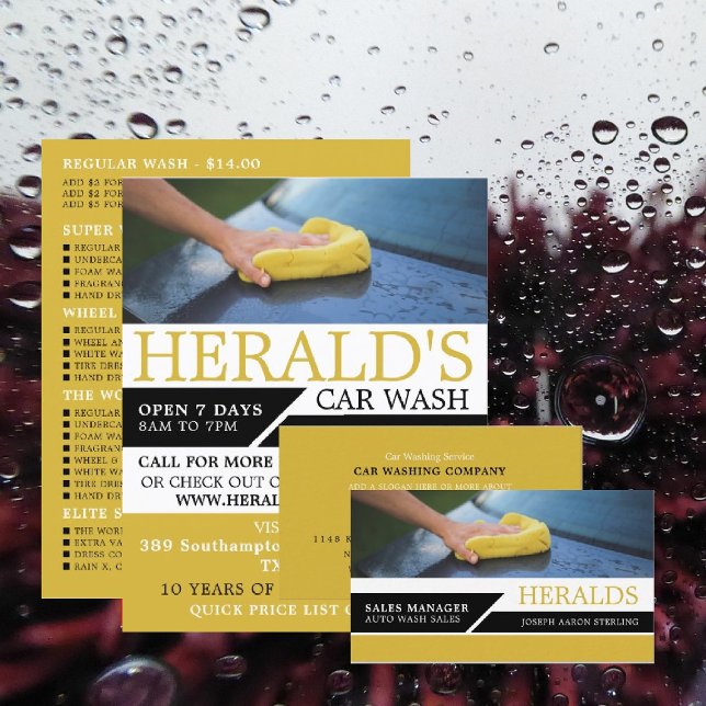 Tarjeta De Visita Lavado de coches, lavado automático, servicio de l (Subido por el creador)