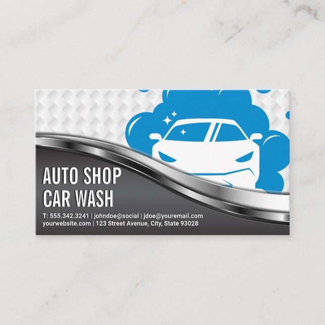 Tarjeta De Visita Lavado de coches | Limpieza de coches de las burbu (Anverso)