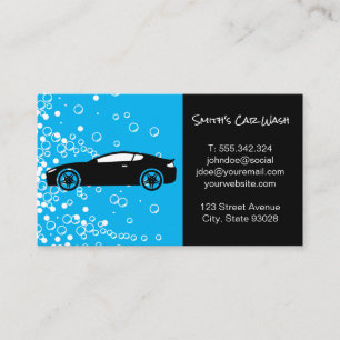 Tarjeta De Visita Lavado de coches   Servicio de limpieza   Coche de