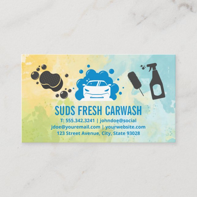 Tarjeta De Visita Lavado de coches | Servicios automáticos | Suminis (Anverso)