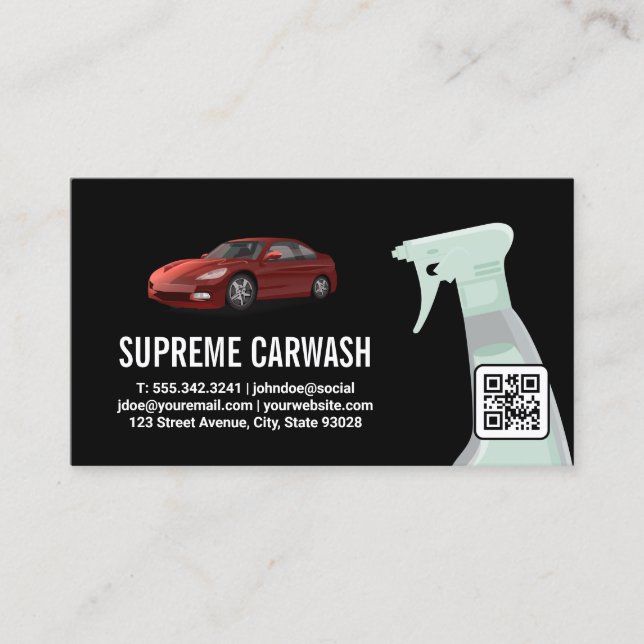 Tarjeta De Visita Lavado de coches | Servicios de detección automáti (Anverso)