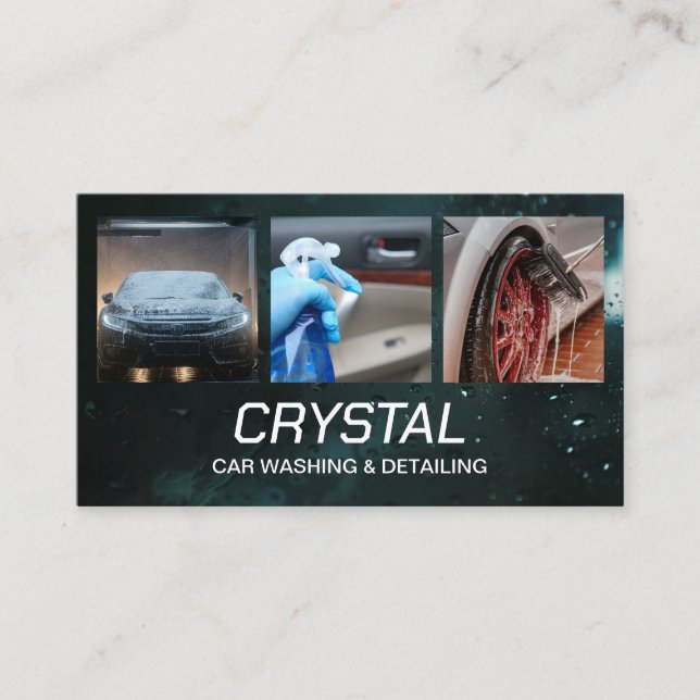 Tarjeta De Visita Lavado de coches y desactivación automática de tre (Anverso)