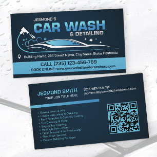 Tarjeta De Visita Lavado de coches y destello profesional
