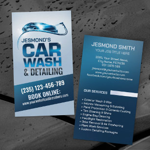 Tarjeta De Visita Lavado de coches y destello profesional