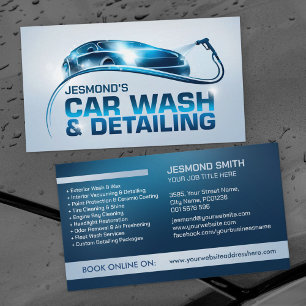 Tarjeta De Visita Lavado de coches y destello profesional