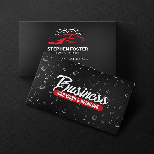 Tarjeta De Visita Lavado de coches y el detalle automático del agua  (Subido por el creador)