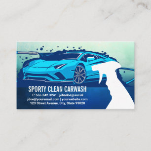 Tarjeta De Visita Lavado de energía de los coches deportivos   Spray