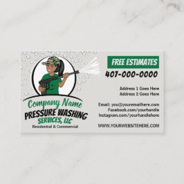 Tarjeta De Visita Lavado de energía de presión y limpieza afroameric