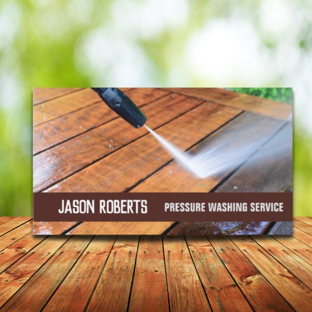 Tarjeta De Visita Lavado de la presión del lavafaros del lavalunas e (Fence Cleaning House Power Washer Pressure Washing Business Card)