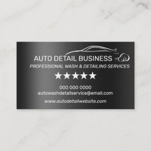 Tarjeta De Visita Lavado de limpieza de detalle de automóvil gris me