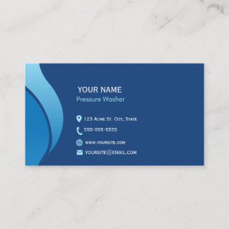 Tarjeta De Visita Lavado de presión Minimalista azul moderno
