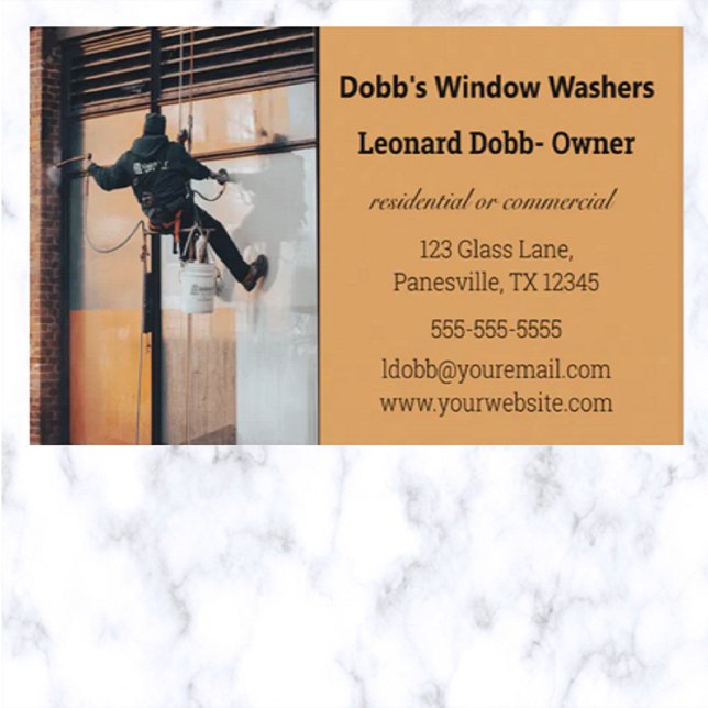 Tarjeta De Visita Lavado de ventanas modificable (Subido por el creador)