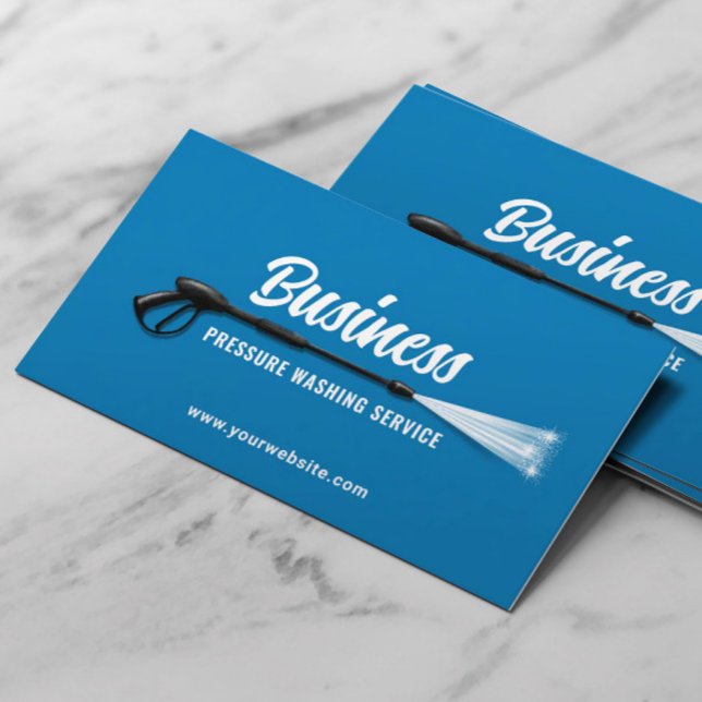 Tarjeta De Visita Lavado eléctrico de lavado a presión Limpieza azul (Subido por el creador)
