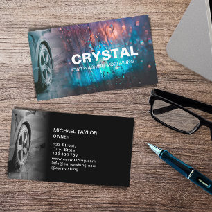 Tarjeta De Visita Lavado Profesional de Autos y Detallado de Automóv