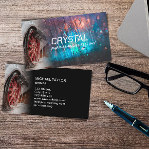 Tarjeta De Visita Lavado Profesional de Autos y Detallado de Automóv