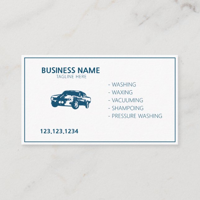 Tarjeta De Visita Lavado y desconexión de coches móviles modernos en
