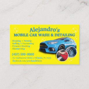 Tarjeta De Visita Lavado y desconexión de coches móviles - Tem de 