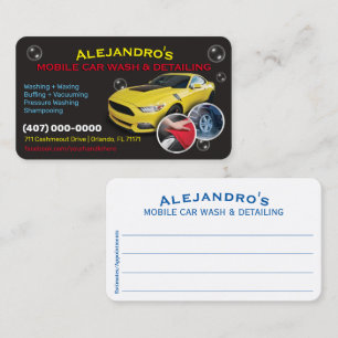 Tarjeta De Visita Lavado y desconexión de coches móviles - Tem de la