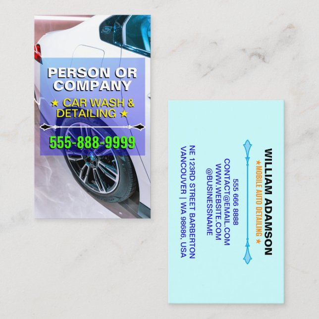 Tarjeta De Visita Lavado y desconexión de coches para portátiles pro (Anverso / Reverso)