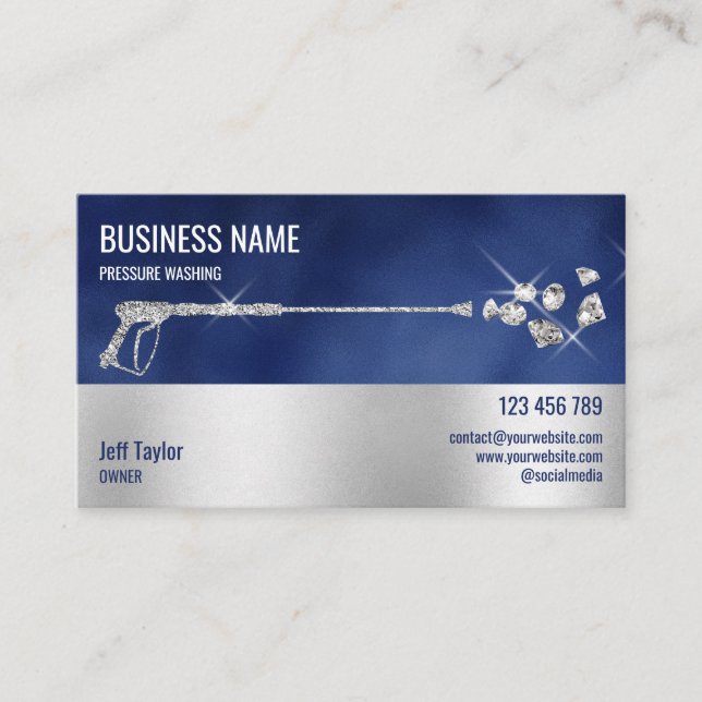 Tarjeta De Visita Lavador de corriente de presión profesional (Anverso)